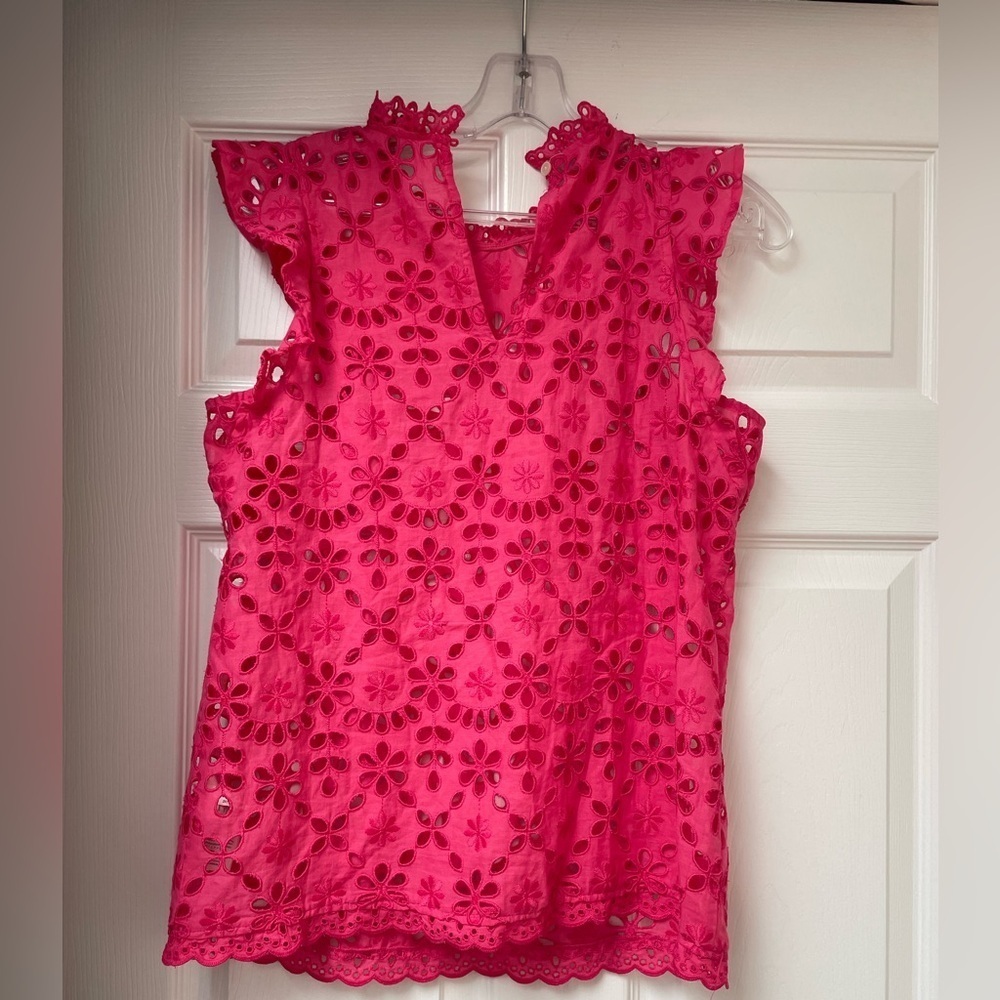 J Crew eyelet sleeveless top women’s size S - Picture 4 of 5